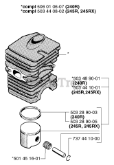 Husqvarna 245 - Husqvarna String Trimmer (2002-08) Piston / Cylinder