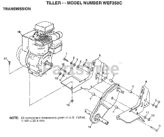 Weed Eater WE F350 C - Weed Eater Tiller (1997) TRANSMISSION