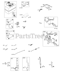 Briggs & Stratton 19E412-1102-E1 - Briggs & Stratton Horizontal Engine Controls, Fuel Tank, Springs/Links, Fuel Hoses
