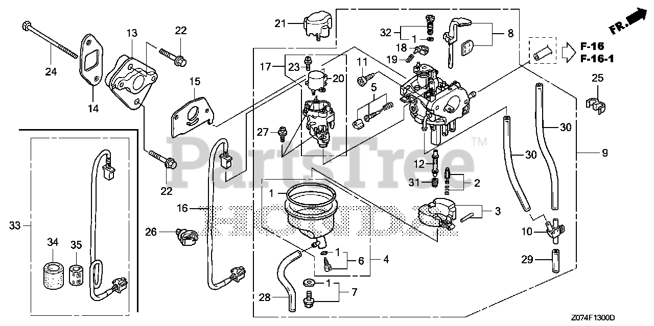 Carburetor Bowl Set Gasket Kit For Honda EU2000i Generator – Replaces 16010-ZM7-D01