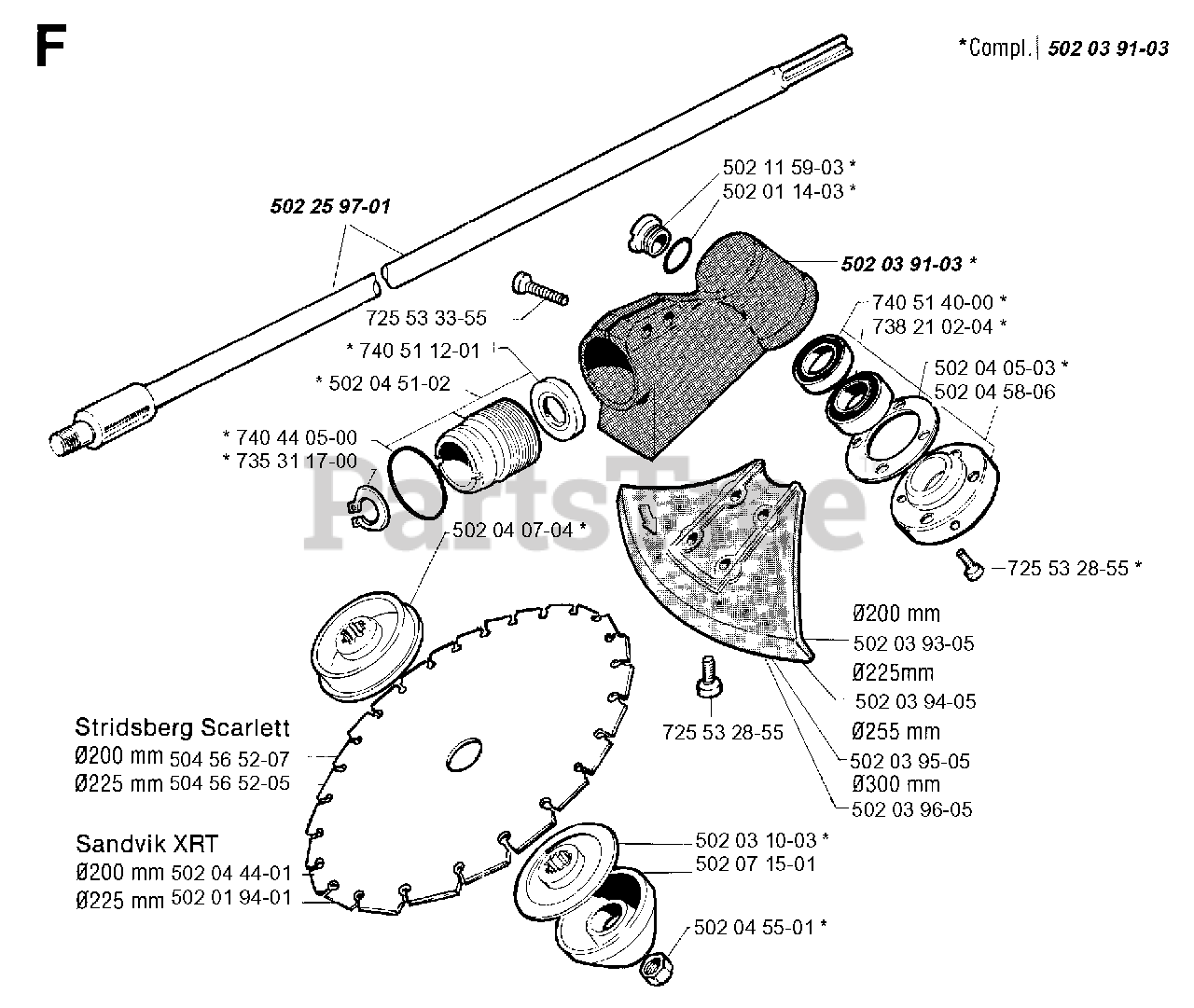 Jonsered RS 51 Jonsered String Trimmer (199109) BEVEL GEAR SHAFT