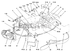 Toro 78216 - Toro 38" Side-Discharge Mower Deck for 260 Series Tractors (SN: 059000001 - 059999999) (1995) Belt Covers Recycler Cover, Kickers And Baffles