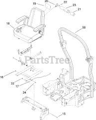 Toro 74167 TE (Z 153) - Toro 132cm Z Master Zero-Turn Mower, Side-Discharge Deck (SN: 240000001 - 240999999) (2004) Seat and Roll-Over-Protection-System Assembly