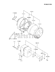 Kawasaki FA130D-AS18 - Kawasaki Engine AIR-FILTER/MUFFLER