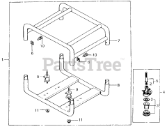 Honda EG1500 K4 A (G200) - Honda Generator, Made in Japan (SN: G200-1000107 - G200-9999999) FRAME + MOUNT RUBBER (2)