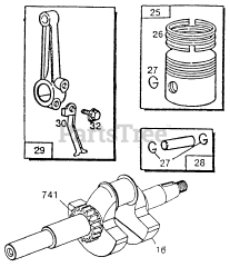 Cub Cadet 586 (252-586-100) - Cub Cadet Edger Engine (1992) B&amp;S 3 HP Crankshaft &amp; Piston Ass'y