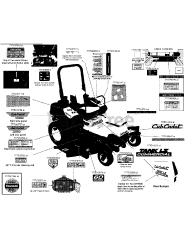 Cub Cadet LZ-60 KW (53RI2PTD050) - Cub Cadet 60" Tank Zero-Turn Mower, Kawasaki (2014) Label Map 60-Inch