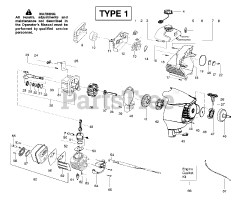 Poulan Pro PP 446 E - Poulan Pro Pole Saw, Type 1 Engine Assembly Type 1