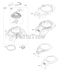 Briggs & Stratton 93J02-0033-H5 - Briggs & Stratton Vertical Engine Blower Housing, Rewind Starter
