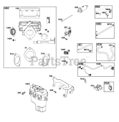 Briggs & Stratton 49C877-0004-G1 - Briggs & Stratton Vertical Engine Throttle Body and Fuel Supply Group