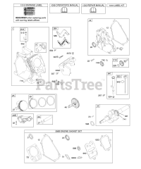 Briggs & Stratton 15R114-1204-E1 - Briggs & Stratton Horizontal Engine Camshaft, Crankcase Cover, Crankshaft, Cylinder, Lubrication, Piston Group