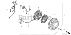 Honda GX120 K1 SX (GC01) - Honda Engine, Made in Japan (SN: GC01-2000001 - GC01-4299999) RECOIL STARTER (1)