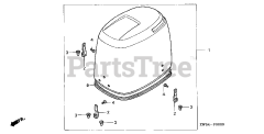 Honda BF130 A2 XA (BZBE) - Honda Marine Engine, Made in Japan (SN: BZBE-1300001 - BZBE-1400000) ENGINE COVER