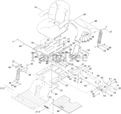 Toro 74778 (MX 5075) - Toro 50" TimeCutter Zero-Turn Mower (SN: 404314200 - 999999999) Seat Pan Assembly