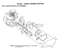 Weed Eater WE F350 E - Weed Eater Tiller (1999) BELT GUARD AND PULLEY ASSEMBLY