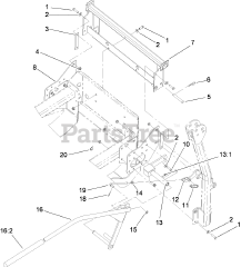 Toro 78545 - Toro 72" DFS E-Z Vac Collection System (SN: 316000001 - 316999999) (2016) Z590-D Series Bagger Mounting Assembly