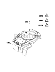 Briggs & Stratton 104M02-0169-H5 - Briggs & Stratton Vertical Engine Blower Housing Group