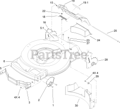 Toro 20007 - Toro 22" Recycler Walk-Behind Mower (SN: 240000001 - 240999999) (2004) Deck, Side Chute and Rear Door Assembly