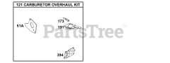 Briggs & Stratton 136217-1018-E1 - Briggs & Stratton Horizontal Engine Kits/Gasket Sets - Carburetor