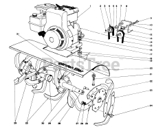 Toro 58013 - Toro 26" Tiller (SN: 004000001 - 004999999) (1974) Tine And Engine Assembly