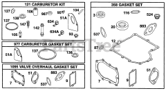 Briggs & Stratton 28C707-0029-01 - Briggs & Stratton Vertical Engine Gasket Sets