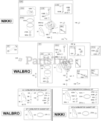 Briggs & Stratton 28V707-1113-E2 - Briggs & Stratton Vertical Engine Carburetors, Gaskets