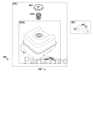 Briggs & Stratton 130G32-0123-H5 - Briggs & Stratton Horizontal Engine Fuel Supply Group