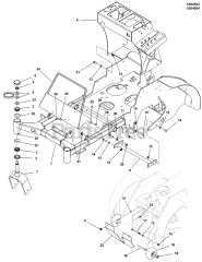 Ferris SRS Z1 (5901944) - Ferris SRS Z1 Series 48" Stand-On Mower, 22hp Kawasaki, Rear-Discharge Main Frame &amp; Front Casters Group