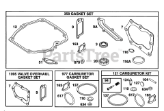 Briggs & Stratton 12E802-0832-XX - Briggs & Stratton Vertical Engine Gasket Sets