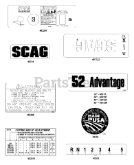 Scag SW52A-18KH - Scag 52" Walk-Behind Mower, 18hp Kohler (SN: 9010001 - 9019999)
