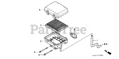 Honda GC190 A QHAD (GCAAA) - Honda Engine, Made in USA (SN: GCAAA-1000001 - GCAAA-9999999) AIR CLEANER