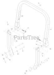 Exmark LZX940EKC606T0 - Exmark 60" Lazer Z X-Series Zero-Turn Mower, Kohler ECV940 (SN: 316000000 - 399999999) (2016) Roll-Over Protection System Assembly No. 116-0230