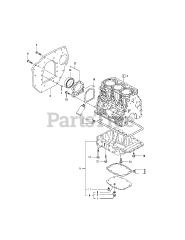 Cub Cadet Yanmar Ex3200 (54ACC4MN727) - Cub Cadet Yanmar Ex Series Compact Tractor Engine Oil Pan &amp; Rear Engine Plate