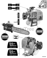 Echo PPF-210 - Echo Pole Saw (SN: E08112001001 - E08112999999) Labels