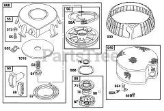 Briggs & Stratton 195432-1002-05 - Briggs & Stratton Horizontal Engine Rewind Assy