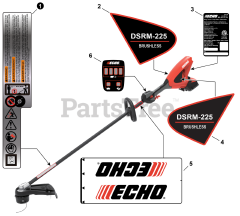 Echo DSRM-225 - Echo Battery Electric String Trimmer (SN: 470SRM000001 - 470SRM999999)