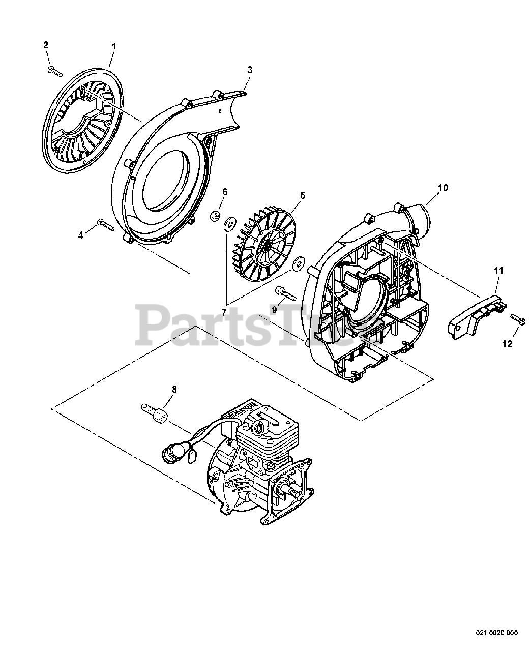 Echo PB260L Echo Backpack Blower Parts (SN 04001001 04999999) Fan