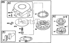 Briggs & Stratton 19A412-0076-01 - Briggs & Stratton Horizontal Engine Rewind Starter Group