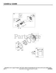 Briggs & Stratton 123437-0170-E1 - Briggs & Stratton Horizontal Engine Electric Starter, Gear Reducer Group, Oil Group
