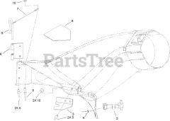 Toro 79214 - Toro 42" Twin Bagger for TimeCutter Z Mowers (SN: 316000001 - 316999999) (2016) 42 INCH BAGGER CHUTE ASSEMBLY NO. 110-6500