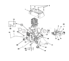 Homelite D 3350 B (UT-10767-A) - Homelite Chainsaw Engine Housing - Fuel Tank - Oil Tank