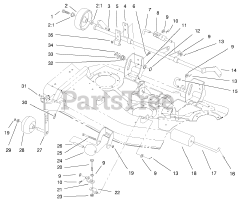 Toro 78280 - Toro 52" Side-Discharge Mower Deck for 260 Series Tractors (SN: 089000001 - 089999999) (1998) Gage Wheels And Lift Brackets