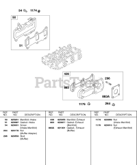 Briggs & Stratton 581447-0375-E2 - Briggs & Stratton Horizontal Engine Exhaust Manifold, Intake Manifold