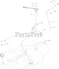 Toro 74925 TE (6000) - Toro 152cm Z Master Zero-Turn Mower, Side-Discharge Deck (SN: 404320000 - 999999999) Fuel Tank Assembly No. 135-0643