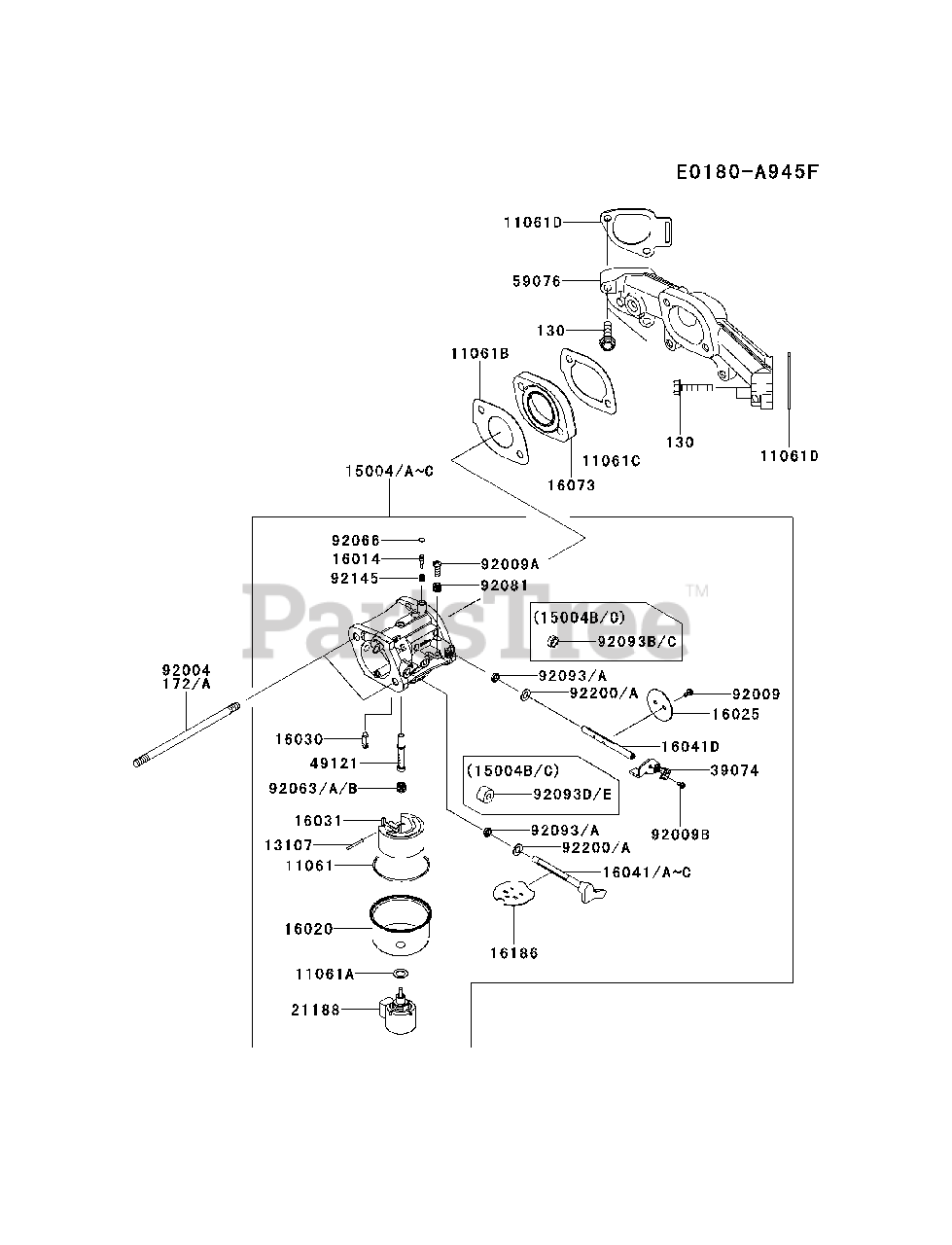 Kawasaki FR691VDS07 Kawasaki Engine CARBURETOR Parts Lookup with