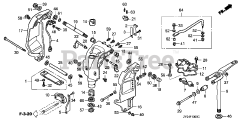 Honda BF200 A4 XA (BAEJ) - Honda Marine Engine, Made in Japan (SN: BAEJ-1200001 - BAEJ-1299999) STERN BRACKET + SWIVEL CASE