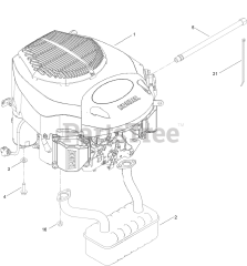 Toro 74898 (XS 5450) - Toro 54" Titan Zero-Turn Mower (SN: 412000000 - 412799999) Engine and Muffler Assembly
