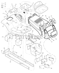 Murray 7800294 (385002x78D) - Murray 38" Lawn Tractor (2008) Chassis &amp; Hood