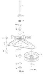 Exmark LZX940EKC606T0 - Exmark 60" Lazer Z X-Series Zero-Turn Mower, Kohler ECV940 (SN: 316000000 - 399999999) (2016) Deck Idler Assembly No. 116-3755