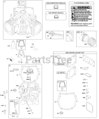 Briggs & Stratton 351772-1045-E1 - Briggs & Stratton Vertical Engine Cylinder, Engine Sump, Gasket Set - Engine, Piston, Rings, Connecting Rod